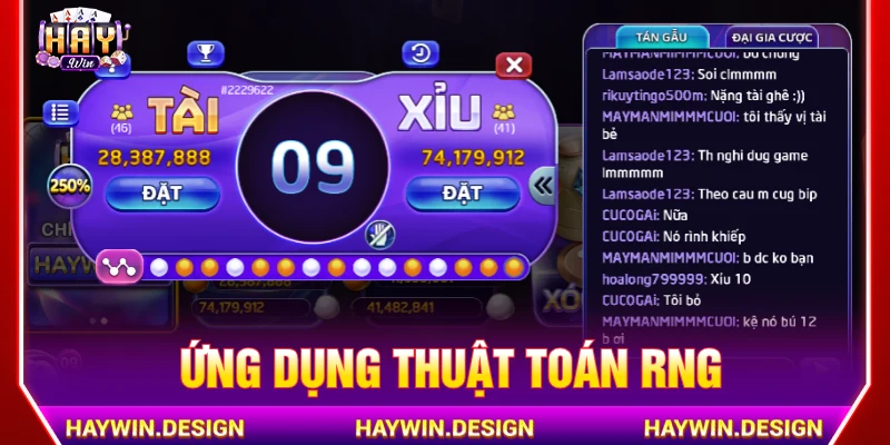 Trò chơi được sử dụng thuật toán RNG ngẫu nhiên